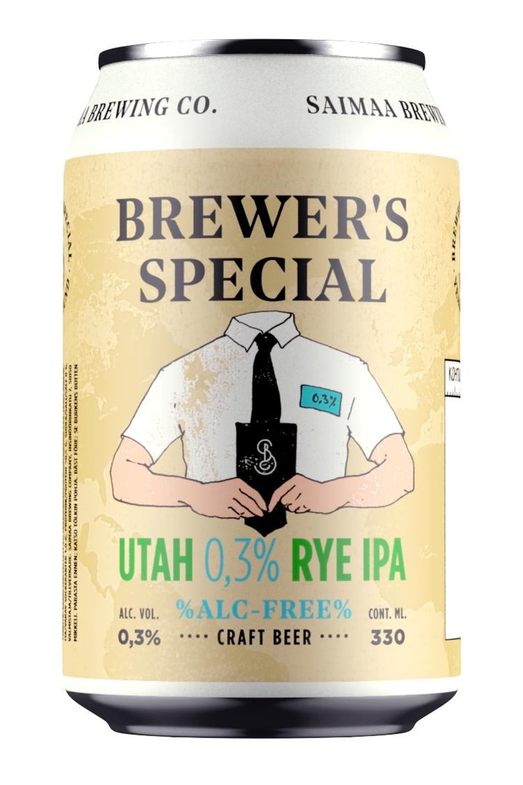 Brewer's Special Utah 0,3% Rye IPA olut 0,33l tölkki