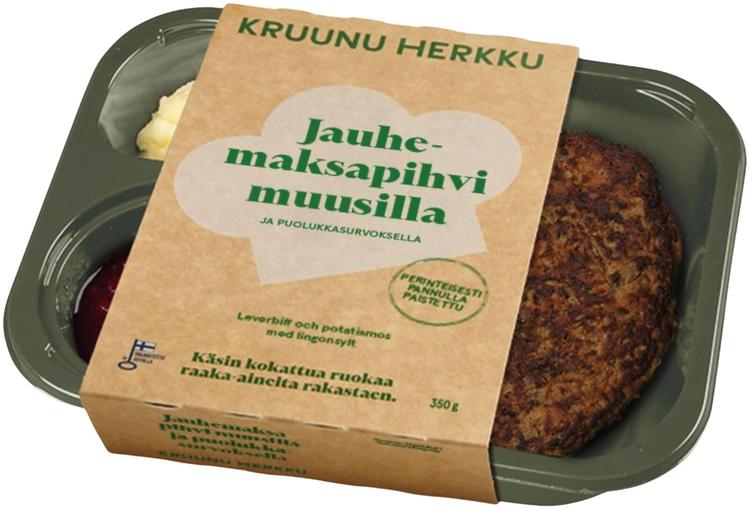 Kruunu Herkku Jauhemaksapihvi muusilla 350g