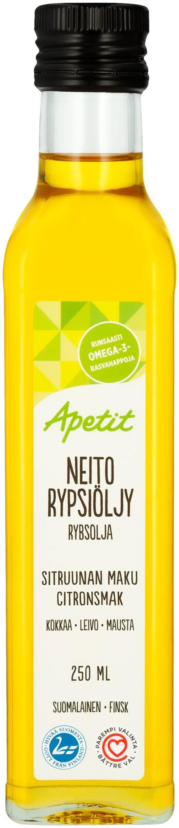 Apetit Neito Puristettu sitruunanmakuinen rypsiöljy 250ml