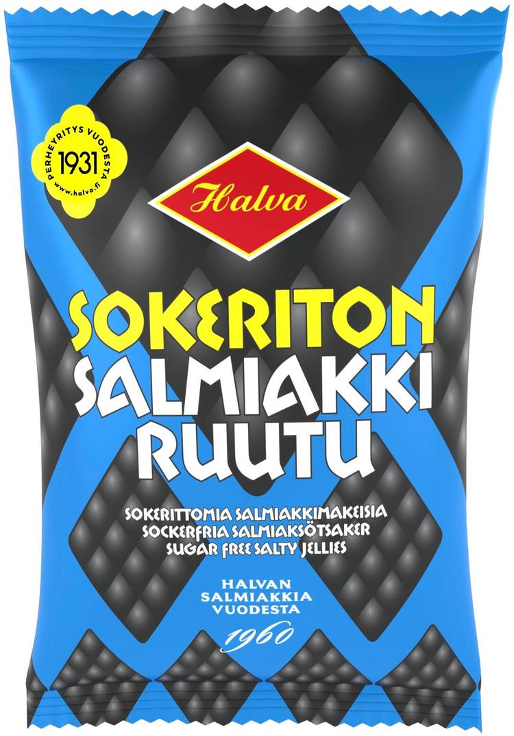 Halva Sokeriton Salmiakkiruutu 90 g