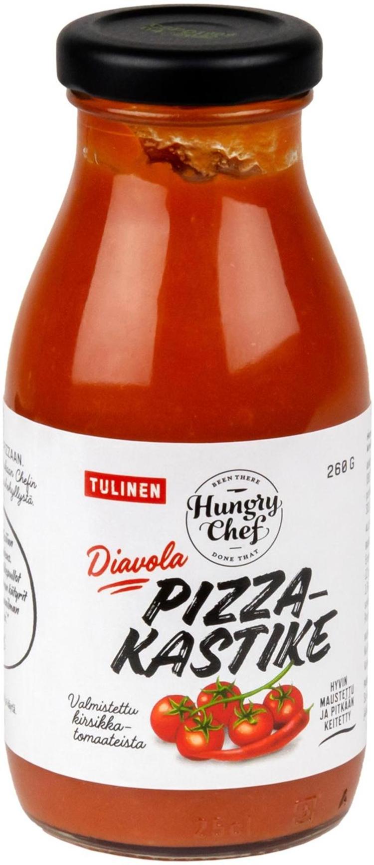 260g Hungry Chef Tulinen Diavola pizzakastike kirsikkatomaateista