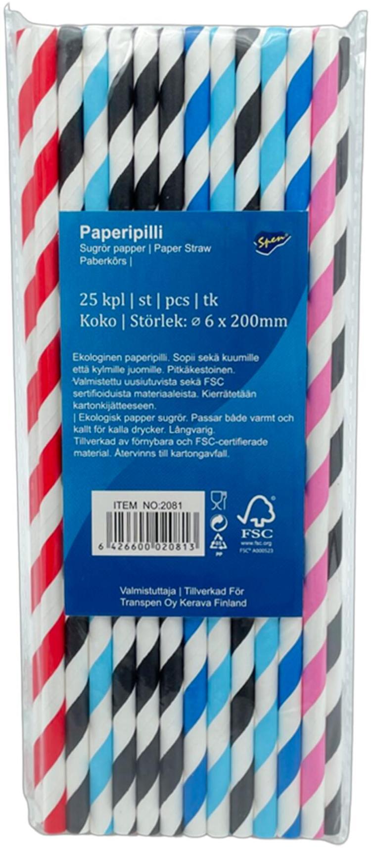 Spen paperi pilli 25 kpl 6x200 mm