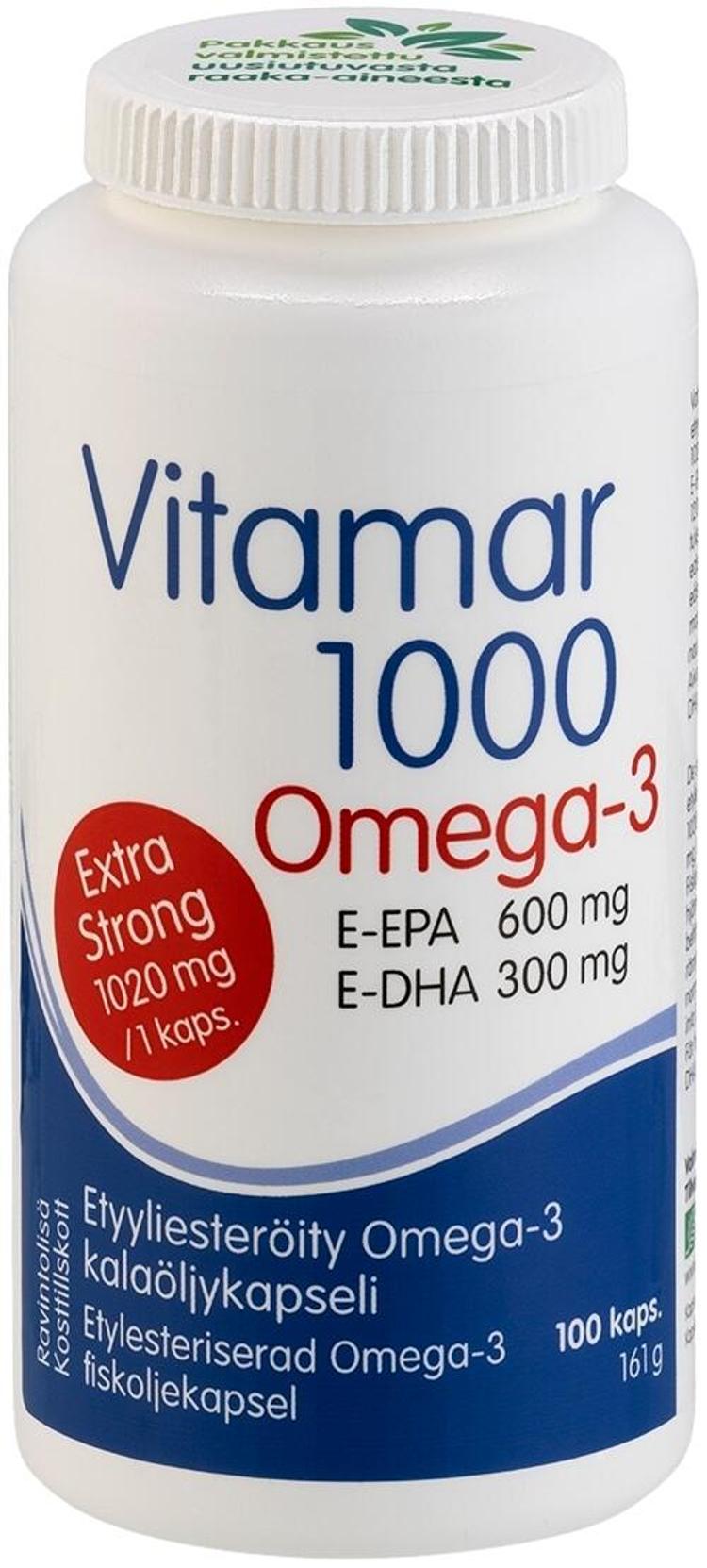 Vitamar 1000 etyyliesteröity Omega-3-kapseli 100 kaps