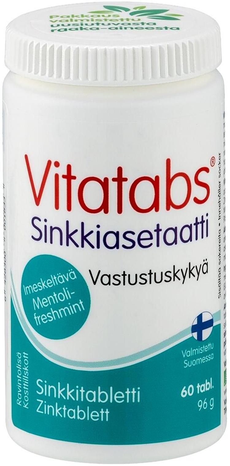 Vitatabs Sinkkiasetaatti sinkkitabletti mentoli-freshmint 60 tabl