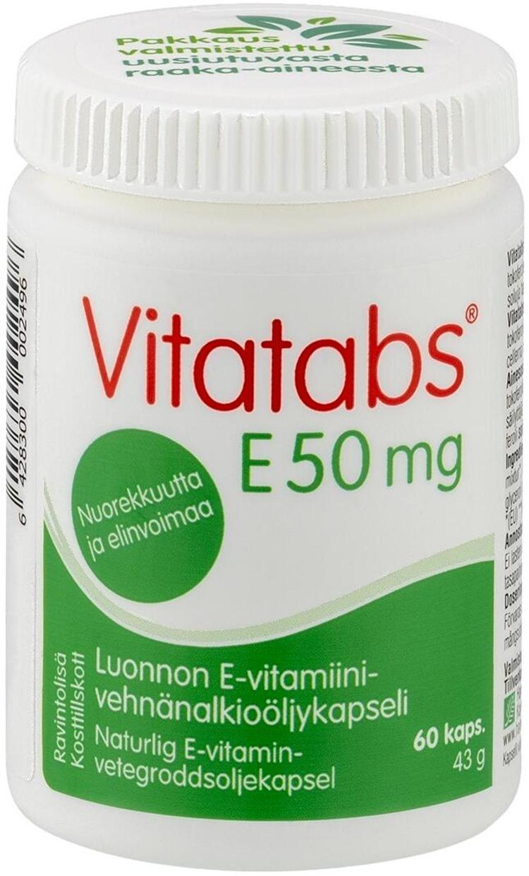 Vitatabs E 50 mg E-vitamiini-vehnänalkioöljykapseli 60 kaps