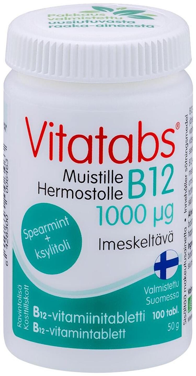 Vitatabs B12 Spearmint 1000 µg B12-vitamiinitabletti 100 tabl