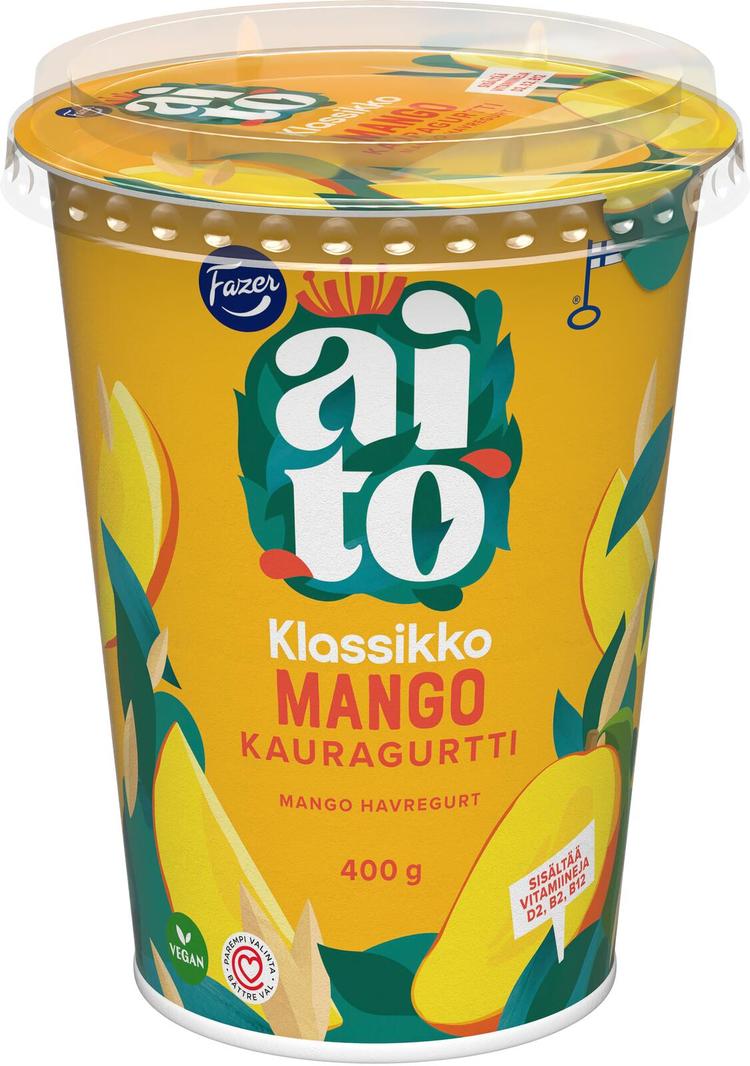 Fazer Aito Kauragurtti Mango 400 g, fermentoitu kauravälipala