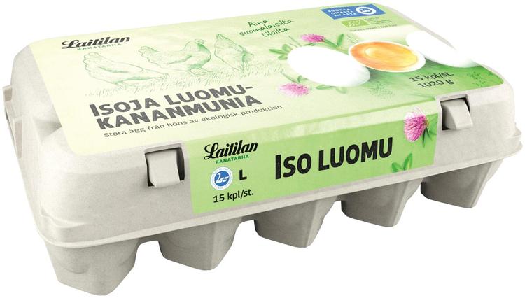 Laitilan Kanatarha Isoja luomukananmunia L15 1020g