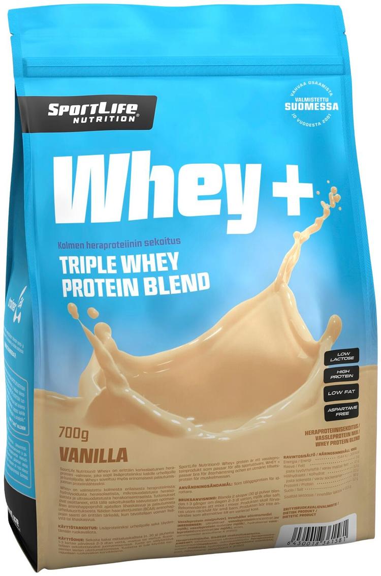 SportLife Nutrition Whey+ 700g vanilja heraproteiinisekoitus