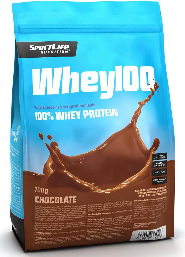 SportLife Nutrition Whey100 700g suklaa heraproteiinijauhe