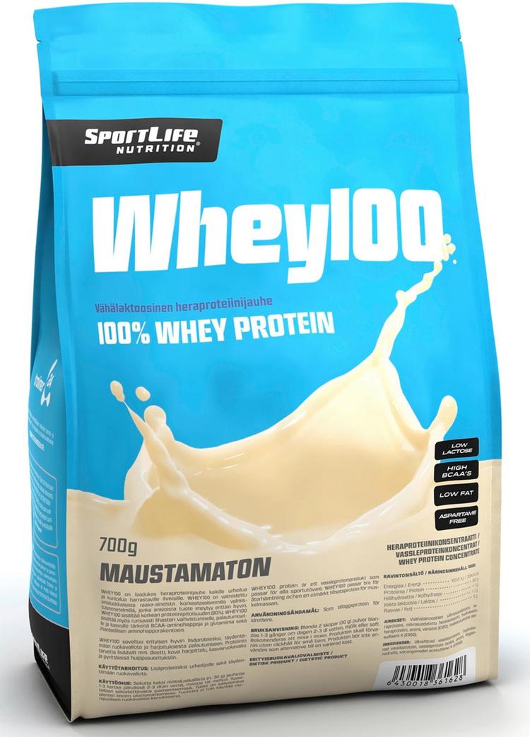 SportLife Nutrition Whey100 700g maustamaton heraproteiinijauhe