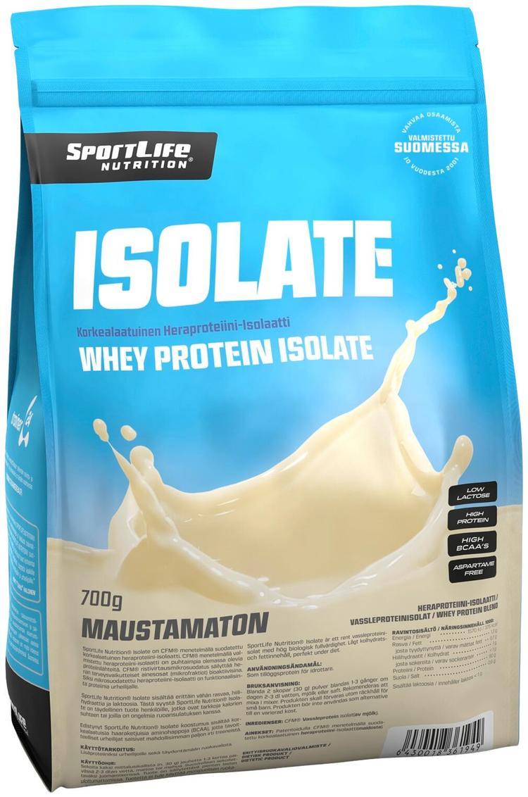 SportLife Nutrition Isolate 700g maustamaton heraproteiinijauhe