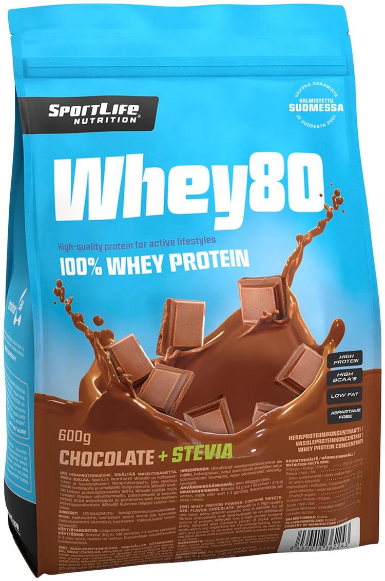 SportLife Nutrition Whey80 600g suklaa heraproteiinijauhe