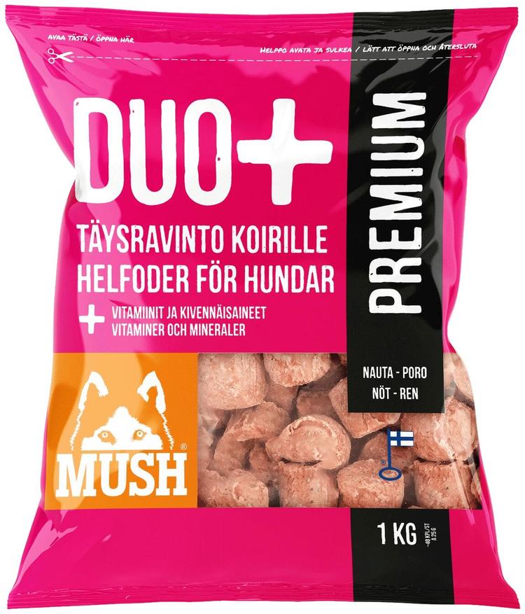 MUSH DUO+ PREMIUM täysrehu koirille 1 kg