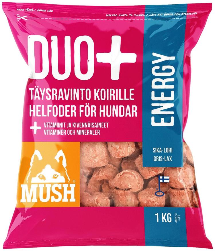 Mush DUO+ Lohi-sika täysrehu koirille 1kg