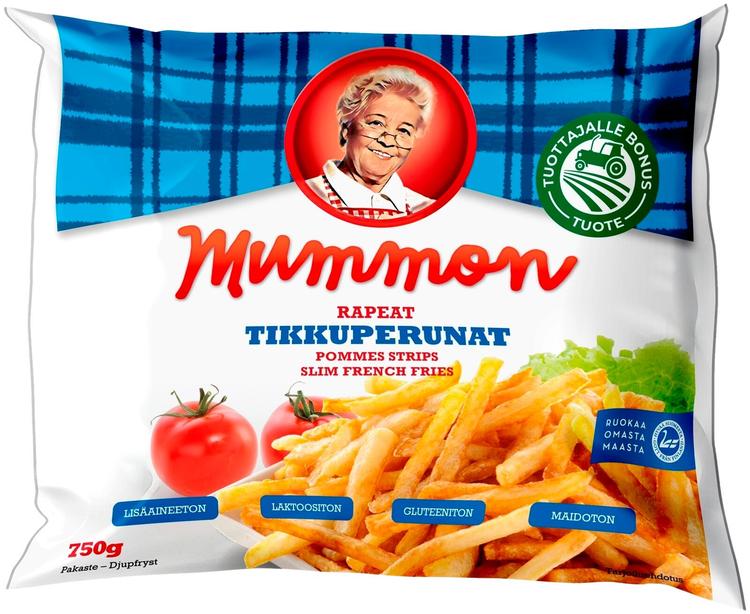 Mummon 750g ohuet tikkuperunat pakaste