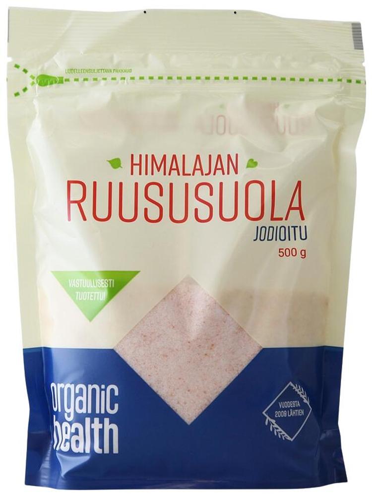 Organic Health himalajan ruususuola hieno, jodioitu 500g