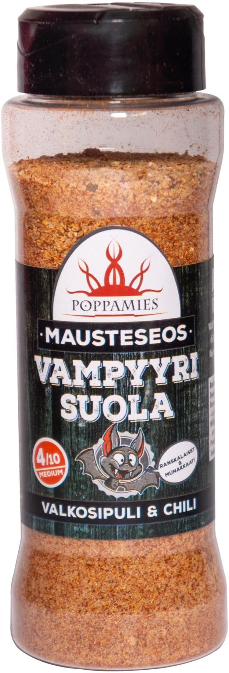 Poppamies Mausteseos Vampyyrisuola valkosipuli & chili maustesuola 165g