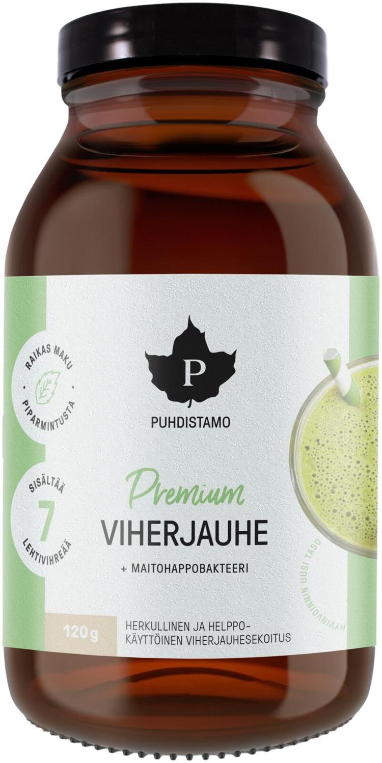 Puhdistamo Premium Viherjauhe + Maitohappobakteeri 120 g