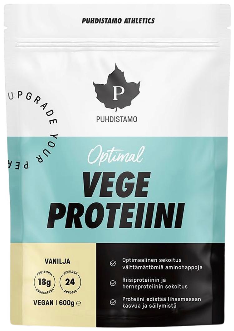 Puhdistamo Athletics Optimal Vege proteiinijauhe Vanilja 600 g