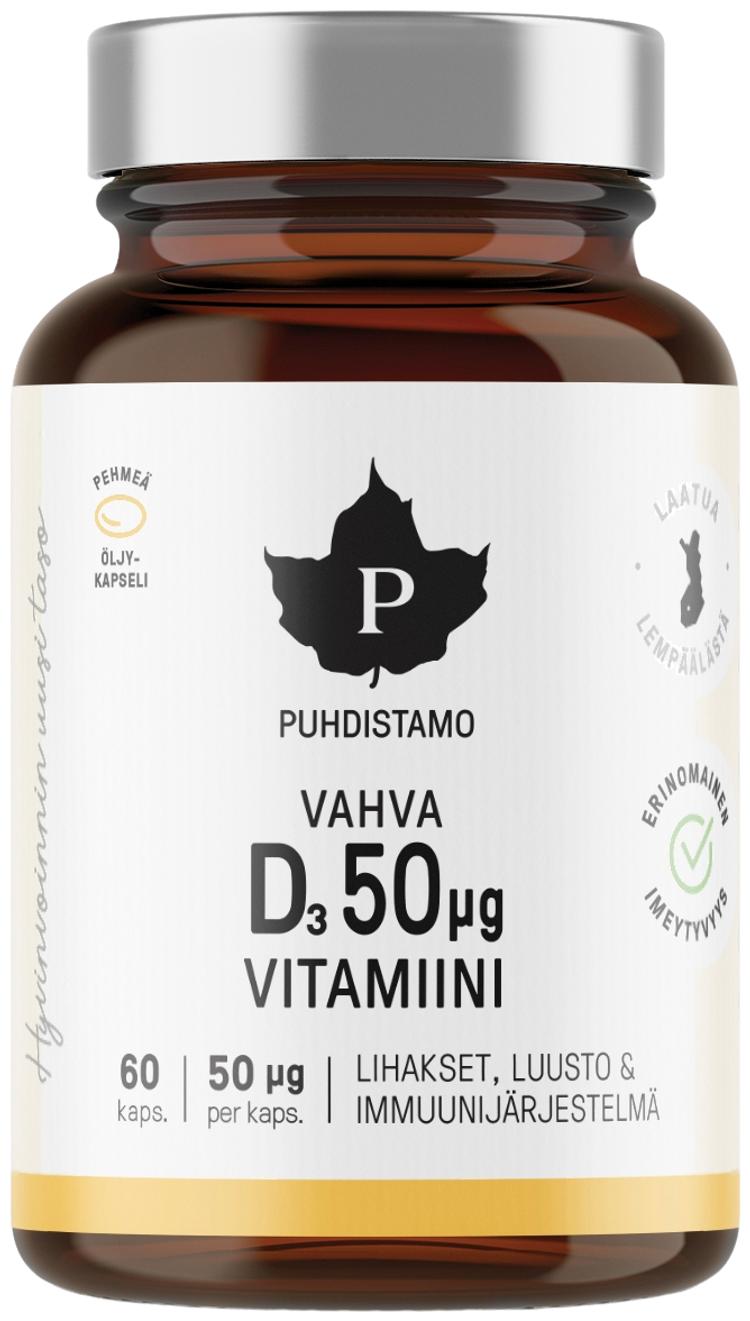 Puhdistamo Vahva D-vitamiini 50 µg 60 kaps