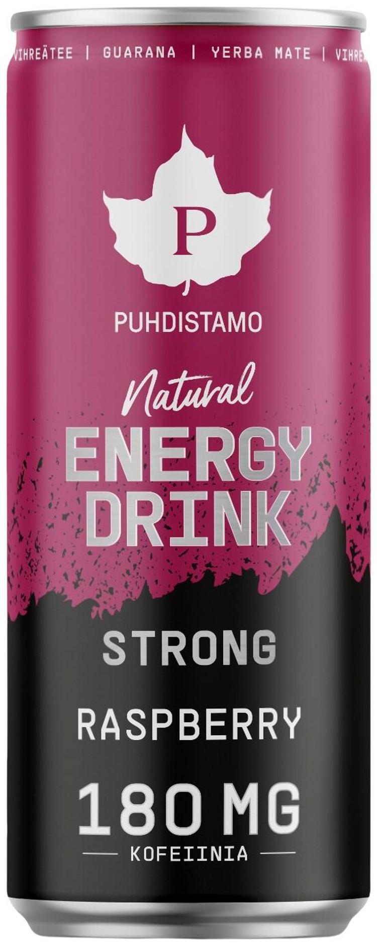 Puhdistamo Natural Energy Drink Strong Raspberry 330 ml