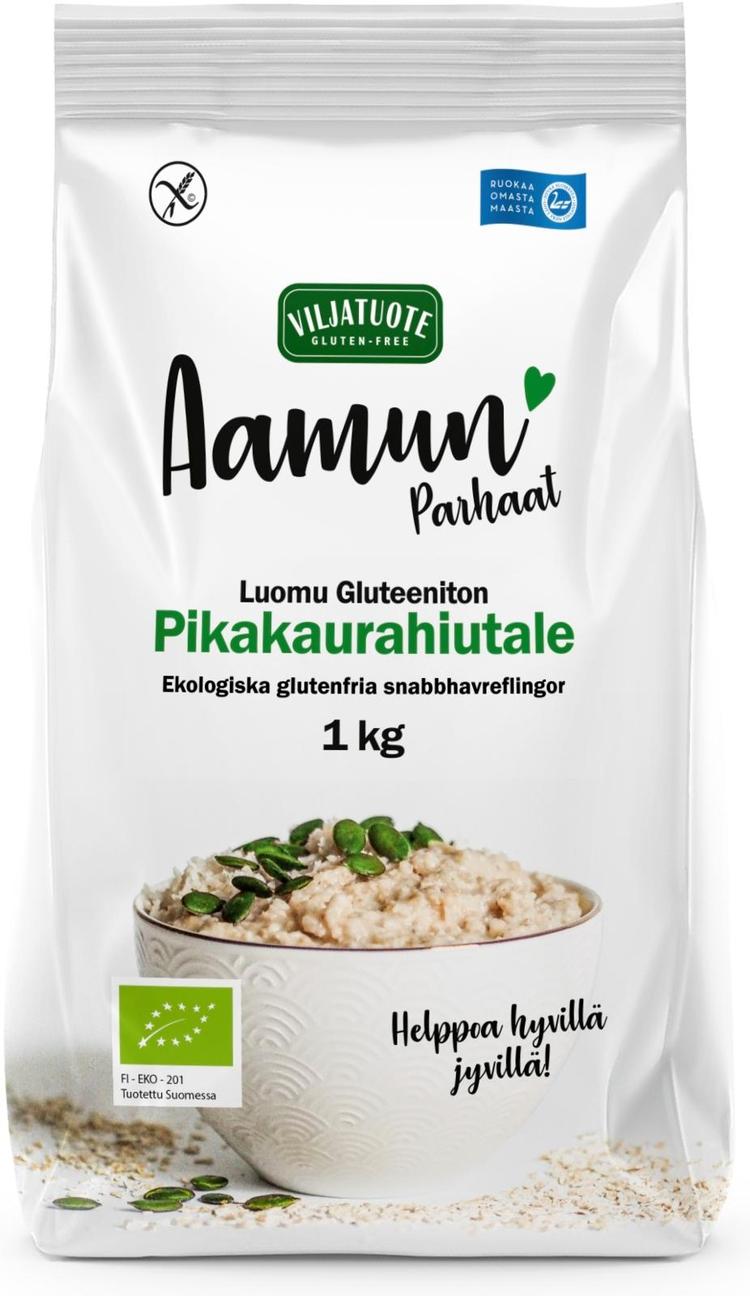 Virtasalmen Viljatuote Luomu Gluteeniton Pikakaurahiutale 1kg | S ...