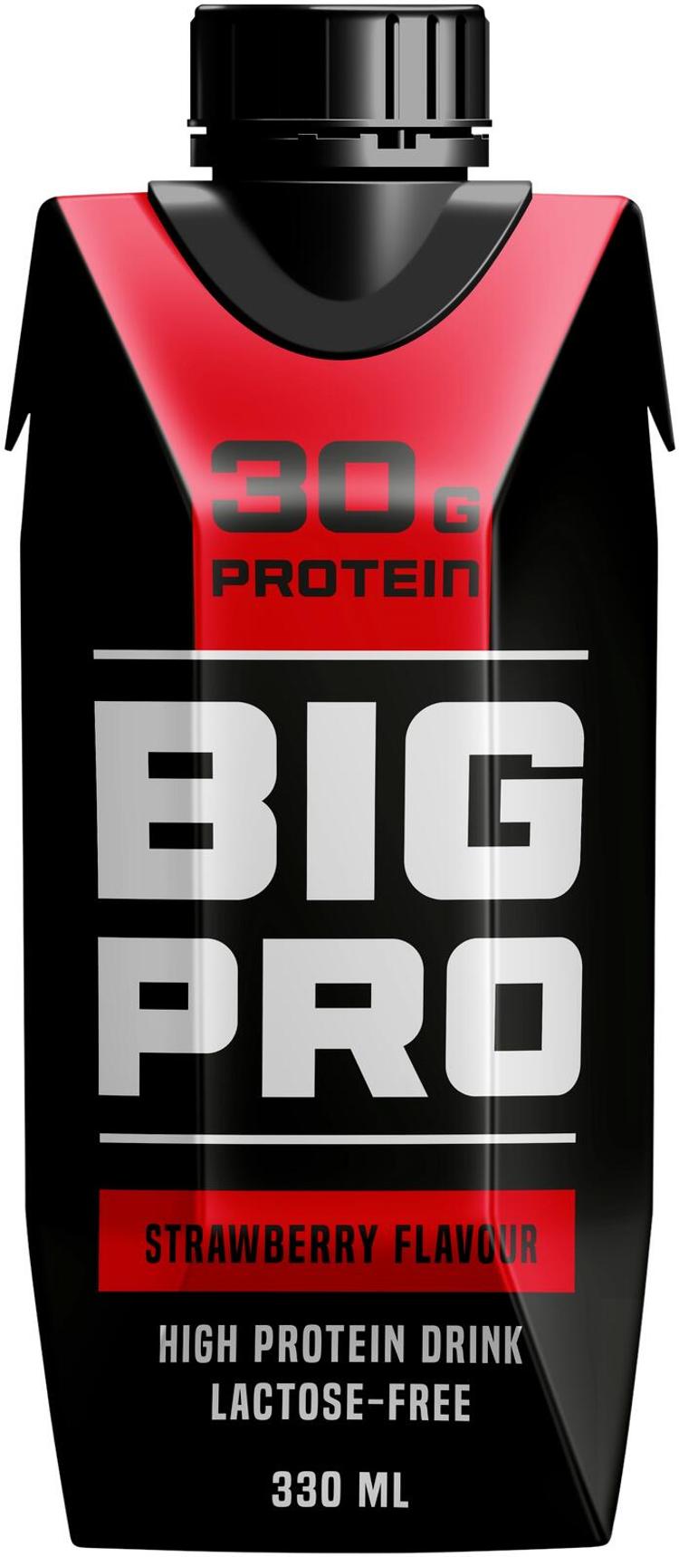 BIG PRO proteiinijuoma mansikka 330 ml UHT laktoositon