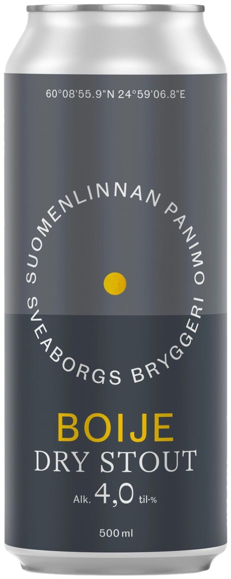 Suomenlinnan Panimo 50cl Boije Dry Stout 4% olut Tölkki