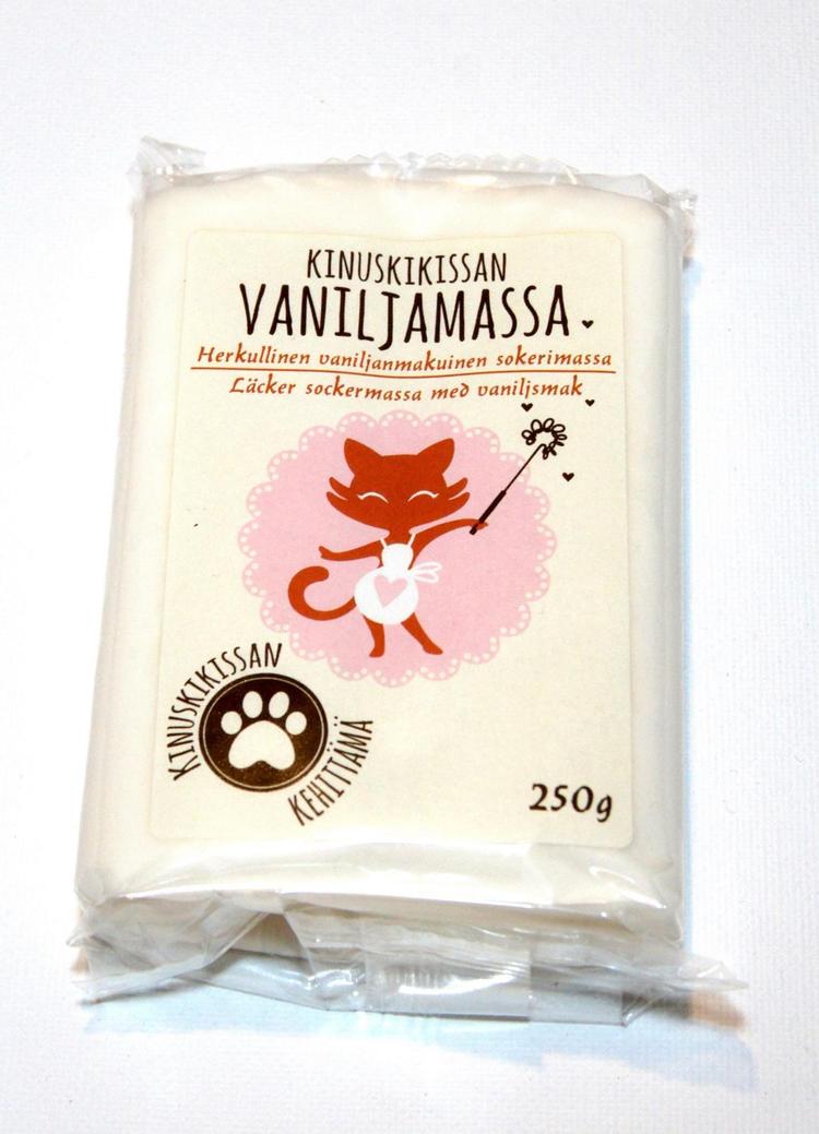 Kinuskikissa vaniljanmakuinen valkoinen sokerimassa 250g