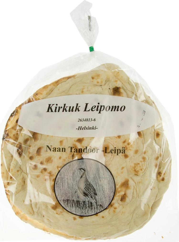 Kirkuk Leipomo 250g Naan Tandoor leipä