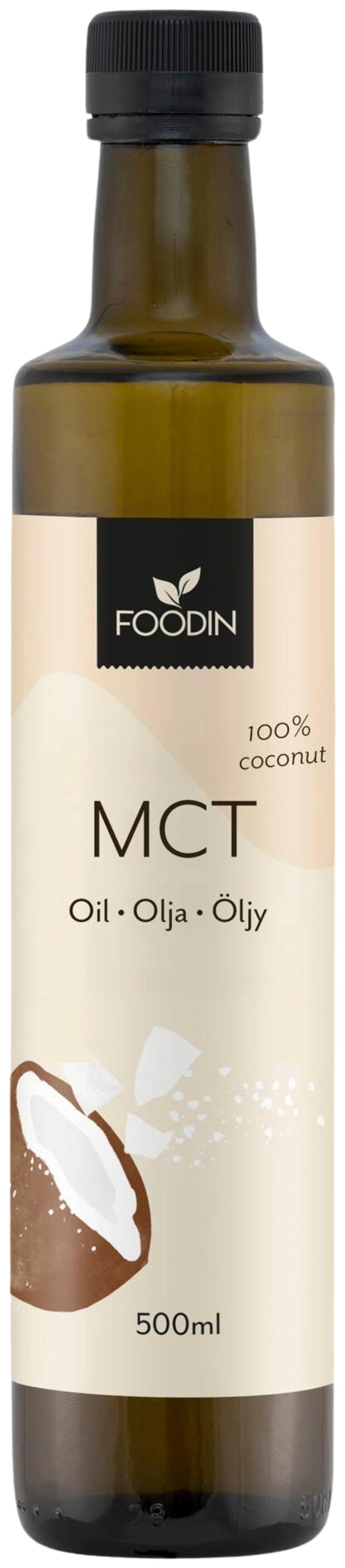 Foodin MCT-öljy, (100% kookosöljypohjainen), 500ml