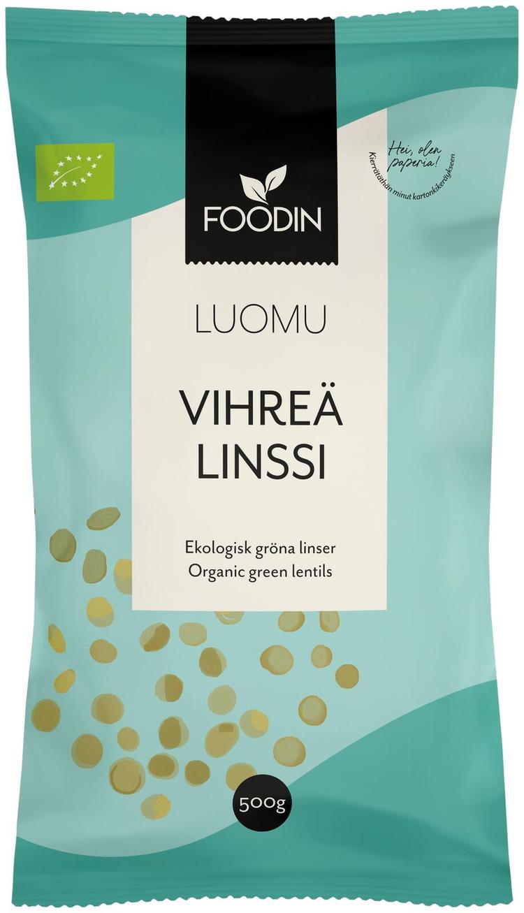 Foodin Vihreä Linssi Luomu 500g | S-kaupat Ruoan Verkkokauppa