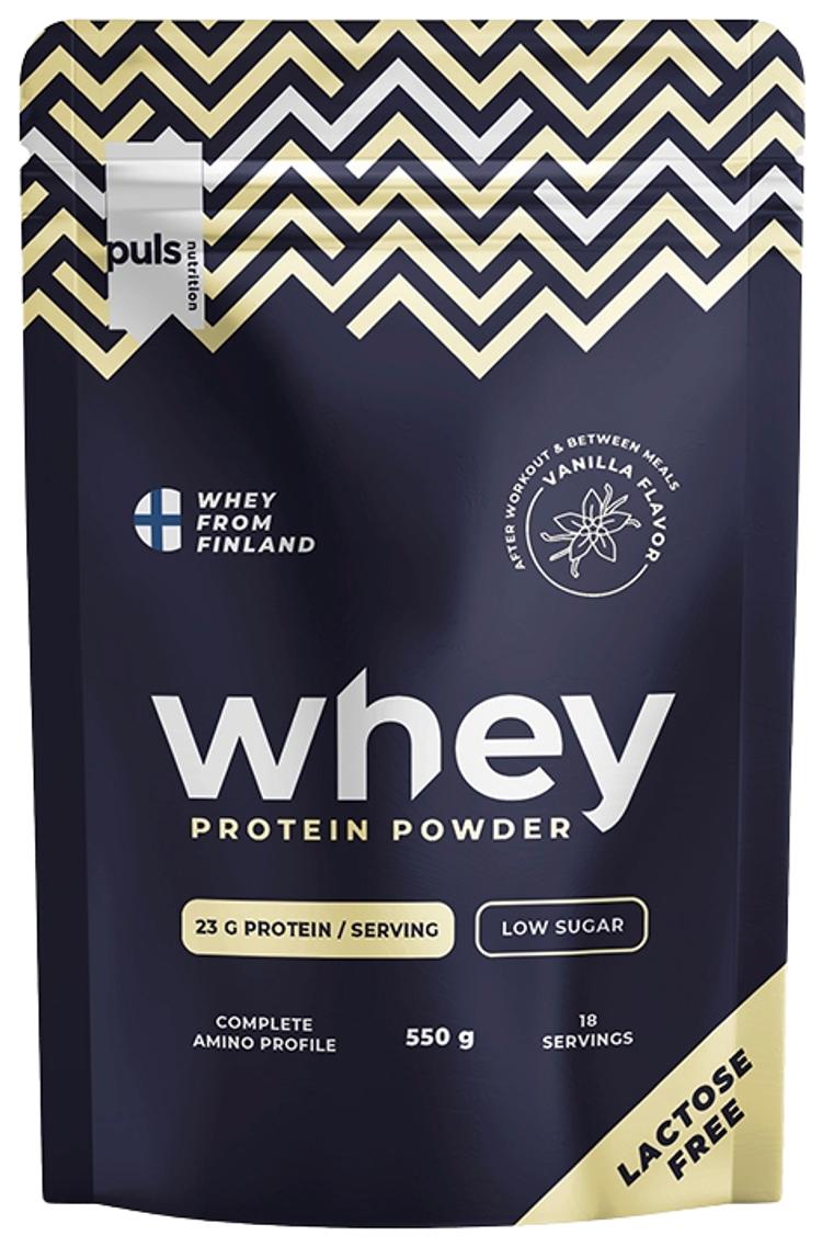 PULS WHEY Vanilja proteiinijauhe 550g laktoositon kotimainen