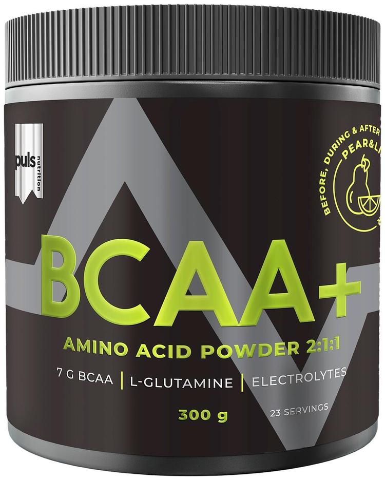 PULS BCAA+ 300 g Päärynän ja limen makuinen aminohappojuomajauhe