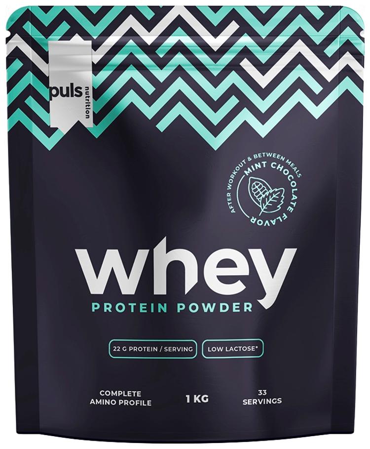 PULS WHEY Minttusuklaan makuinen proteiinijuomajauhe 1kg