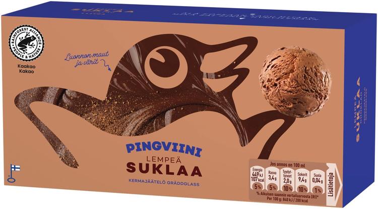 Pingviini Suklaa kermajäätelö kotipakkaus 1L/535g