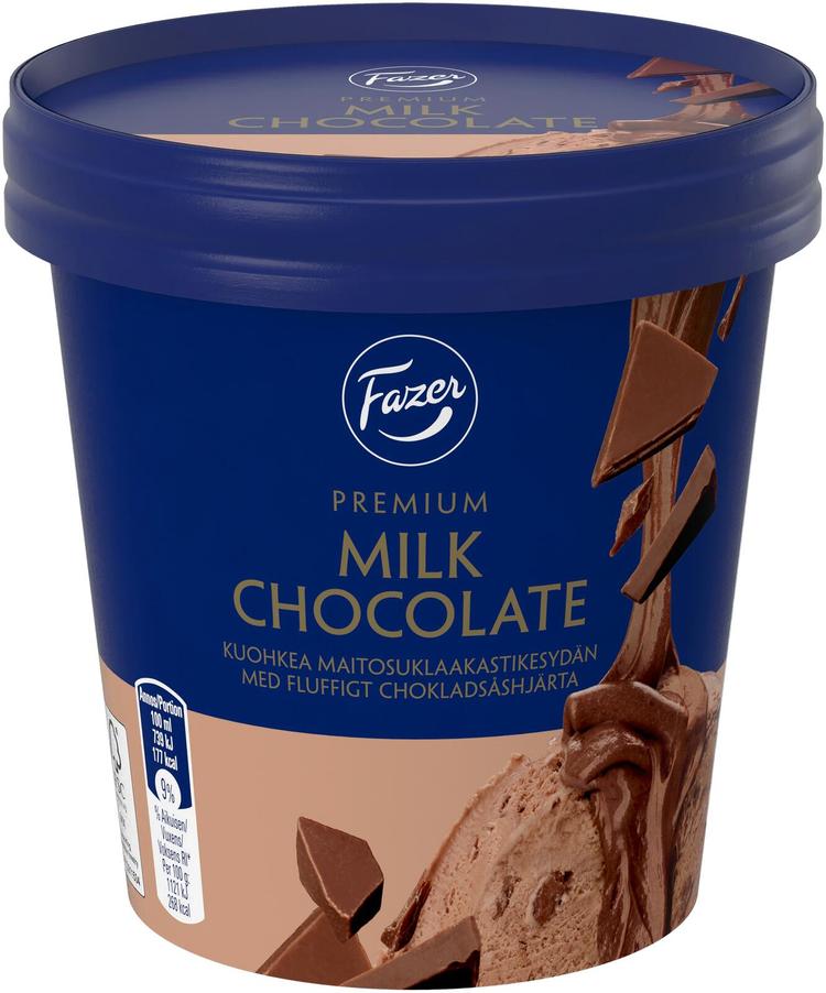 Fazer Premium Milk Chocolate kermajäätelö kuohkealla suklaasydämellä 280g/425ml
