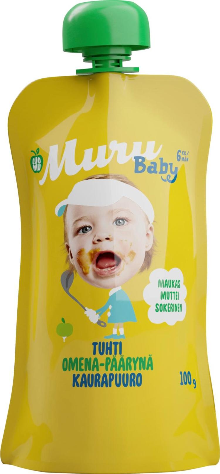 Muru Baby Luomukaurapuuro, omena ja päärynä, alkaen 6 kk, 100 g