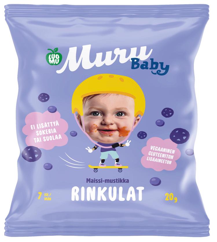 Muru Baby Luomurinkulat maissi-mustikka 7 kk 20 g