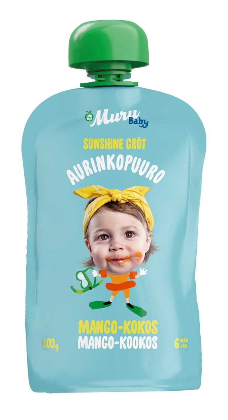 Muru Baby Aurinko Luomukaurapuuro mango ja kookos 100 g 6 kk