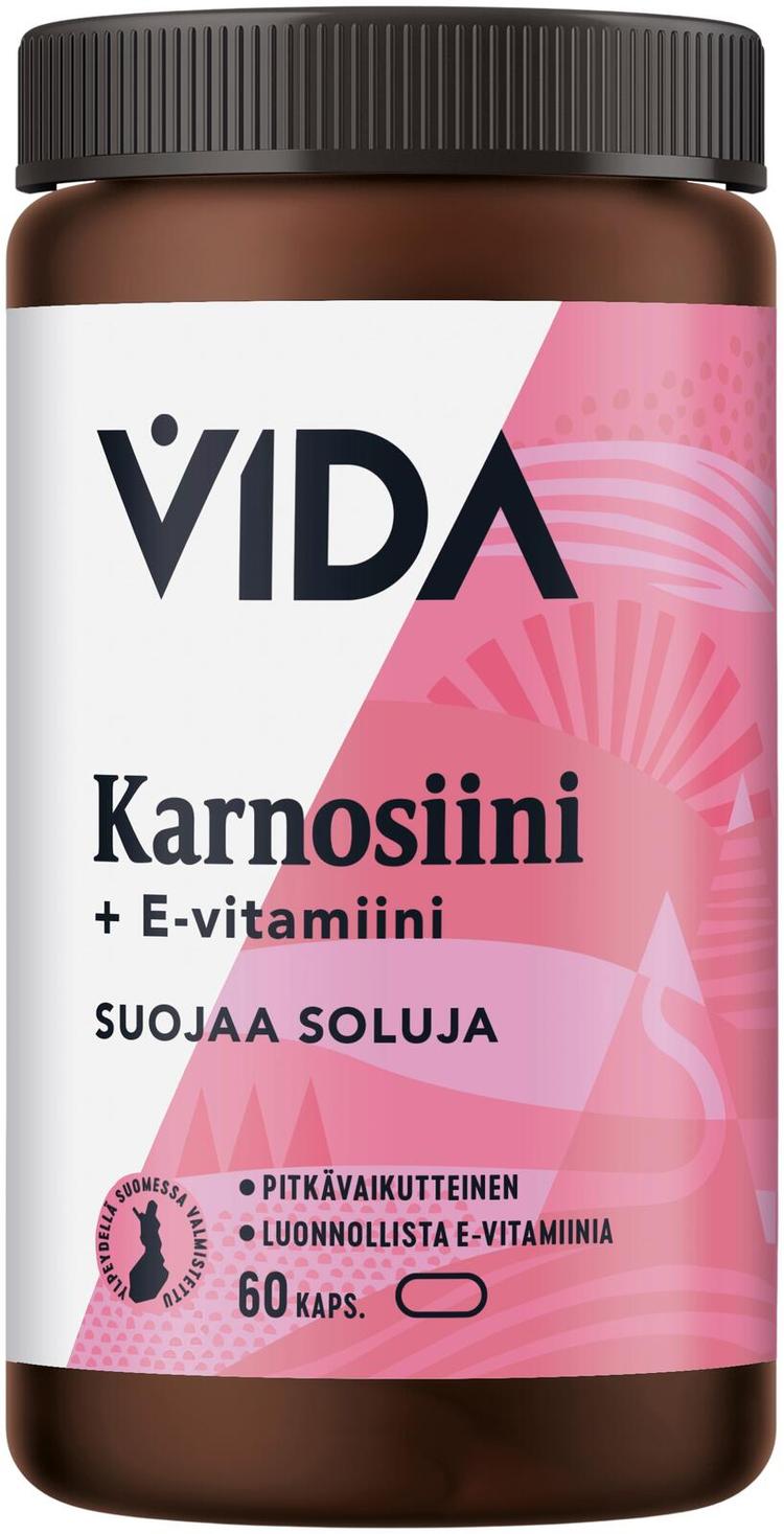 Vida ravintolisävalmiste Karnosiini 400 mg ja E-vitamiini 60 kaps / 32 g