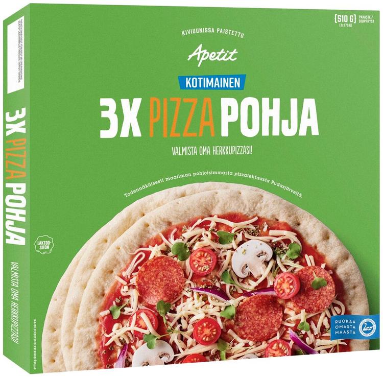 Apetit Kotimainen Pizzapohja pakaste 3x170g