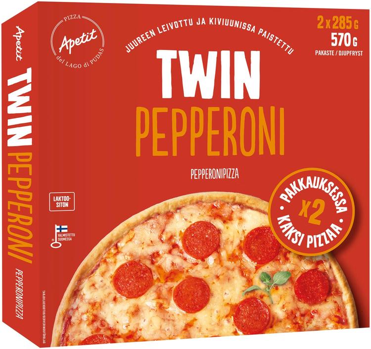 Apetit Twin Pepperoni pizza pakaste 2x285g