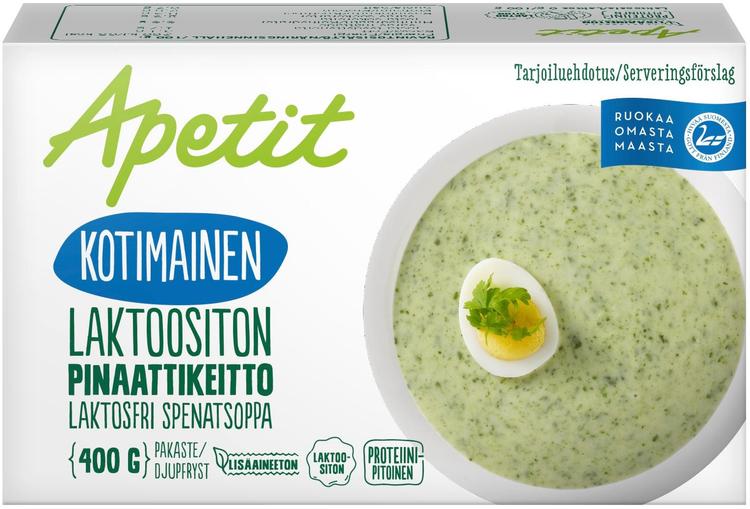 Apetit Kotimainen Laktoositon pinaattikeitto pakaste 400g