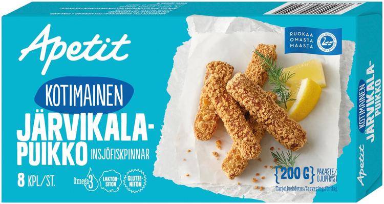 Apetit Kotimaiset Järvikalapuikot pakaste 200g