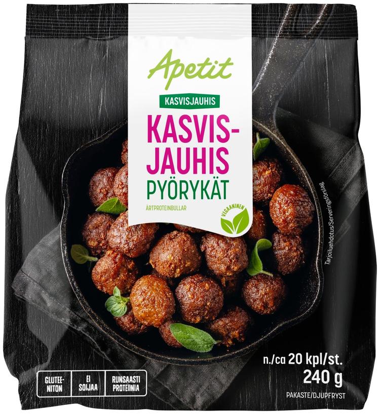 Apetit Kasvisjauhispyörykät herneproteiinipyörykät pakaste 240g