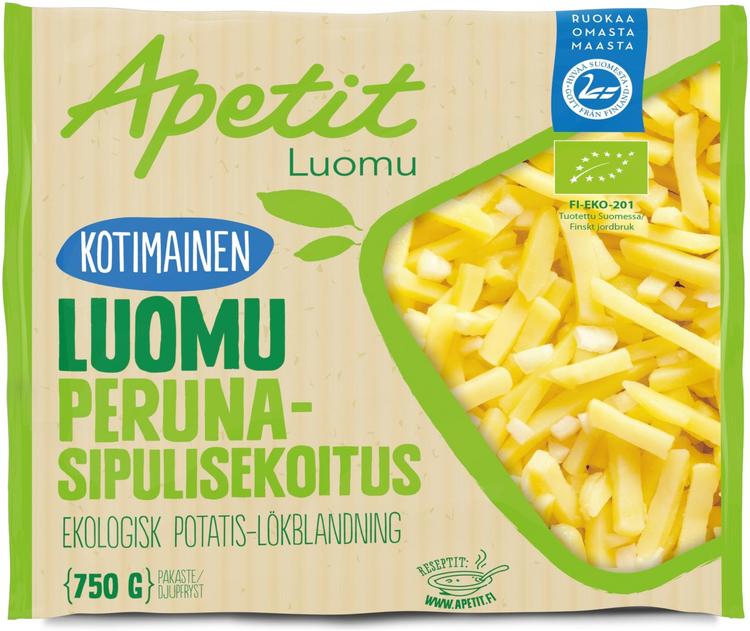 Apetit Kotimainen Luomu peruna-sipulisekoitus pakaste 750g