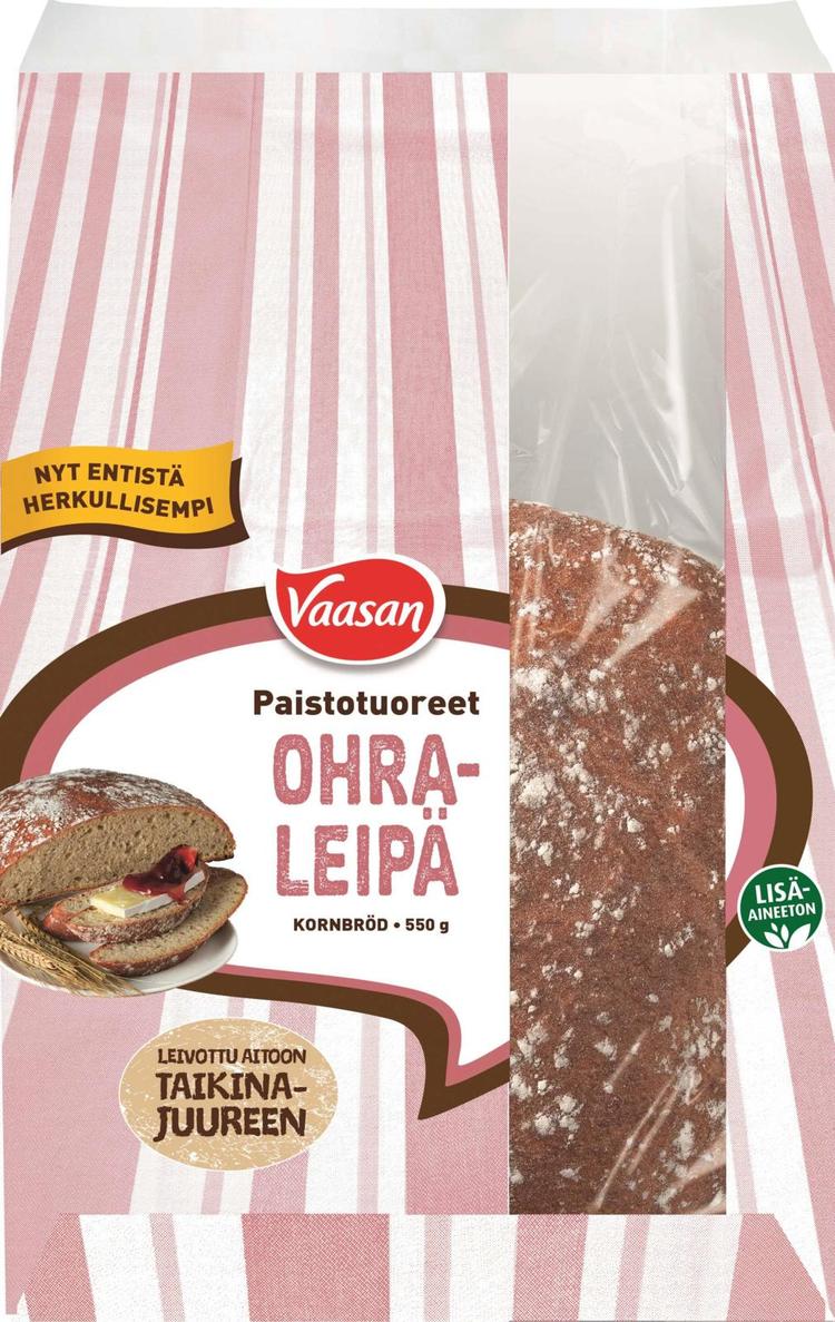 Vaasan Paistotuoreet Ohraleipä 550 g ohraleipä