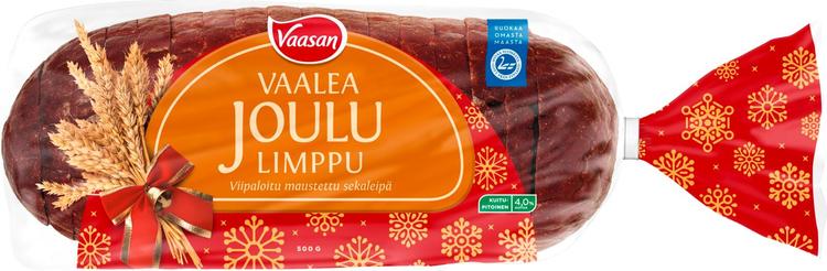 Vaasan Vaalea Joululimppu 500g viipaloitu maustettu sekaleipä